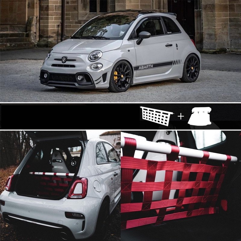 Clubsport Komplettset - Strebe mit Netz und Teppich für Abarth 595 / 500 / 695